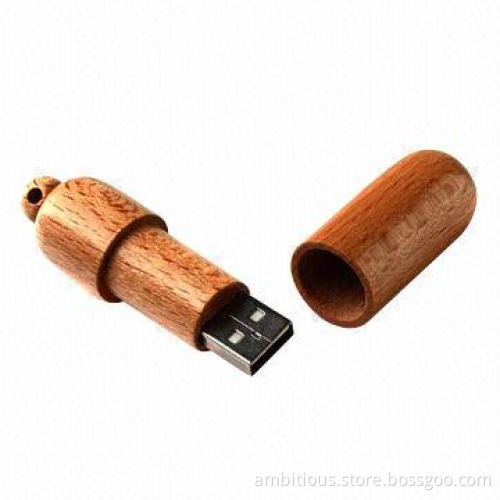 USB Flash Drive, Made of Wooden Material